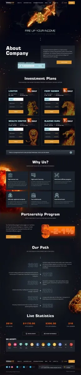 Investment Hyip Template ID - ZVPT1472 demo Page 1
