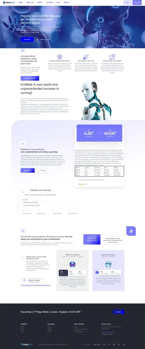 Investment Hyip Template ID - ZVPT1490 demo Page 1