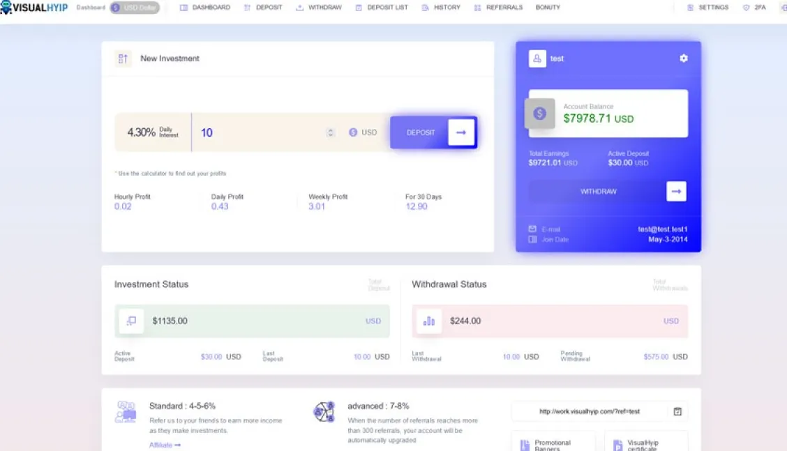 Investment Hyip Template ID - ZVPT1490 demo Page 4