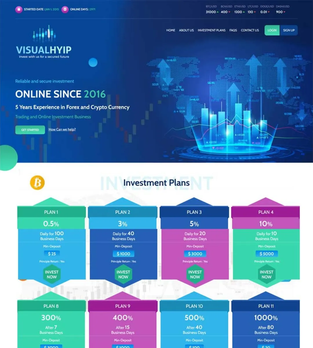Investment Hyip Template ID - ZVPT1496 demo Page 2