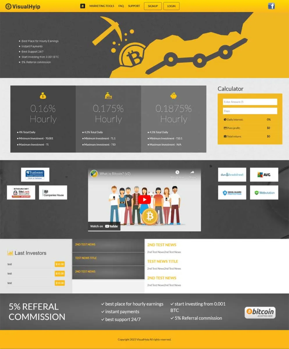 Investment Hyip Template ID - ZVPT1500 Preview