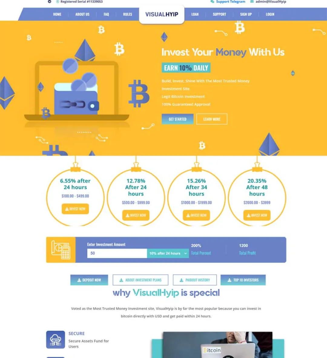 Investment Hyip Template ID - ZVPT1509 demo Page 2
