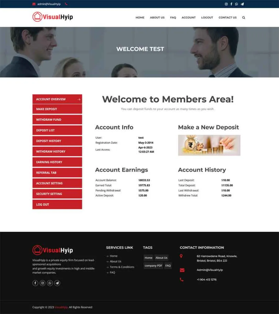 Investment Hyip Template ID - ZVPT1510 demo Page 4