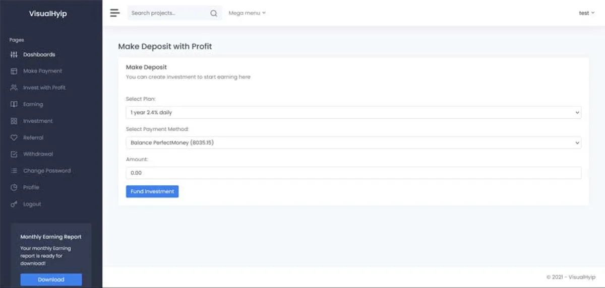 Investment Hyip Template ID - ZVPT1515 demo Page 5