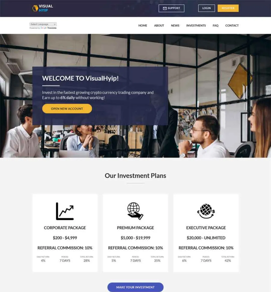 Investment Hyip Template ID - ZVPT1519 demo Page 2