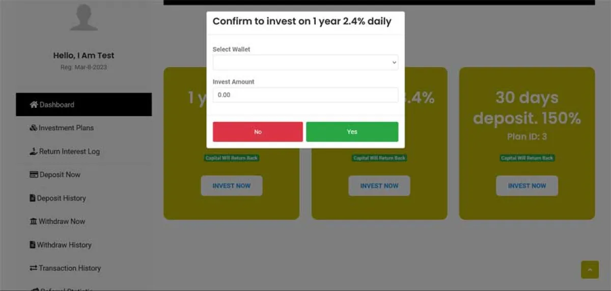 Investment Hyip Template ID - ZVPT1532 demo Page 5