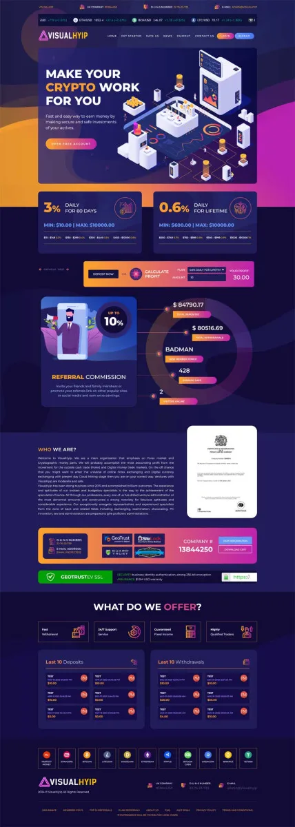 Investment Hyip Template ID - ZVPT1535 demo Page 1