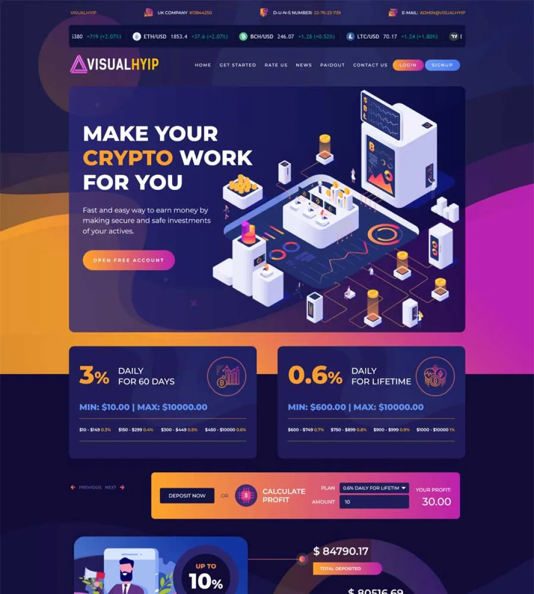 Investment Hyip Template ID - ZVPT1535 demo Page 2
