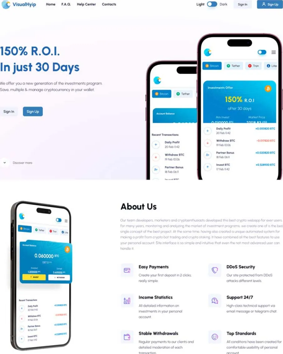 Investment Hyip Template ID - ZVPT1538 demo Page 2
