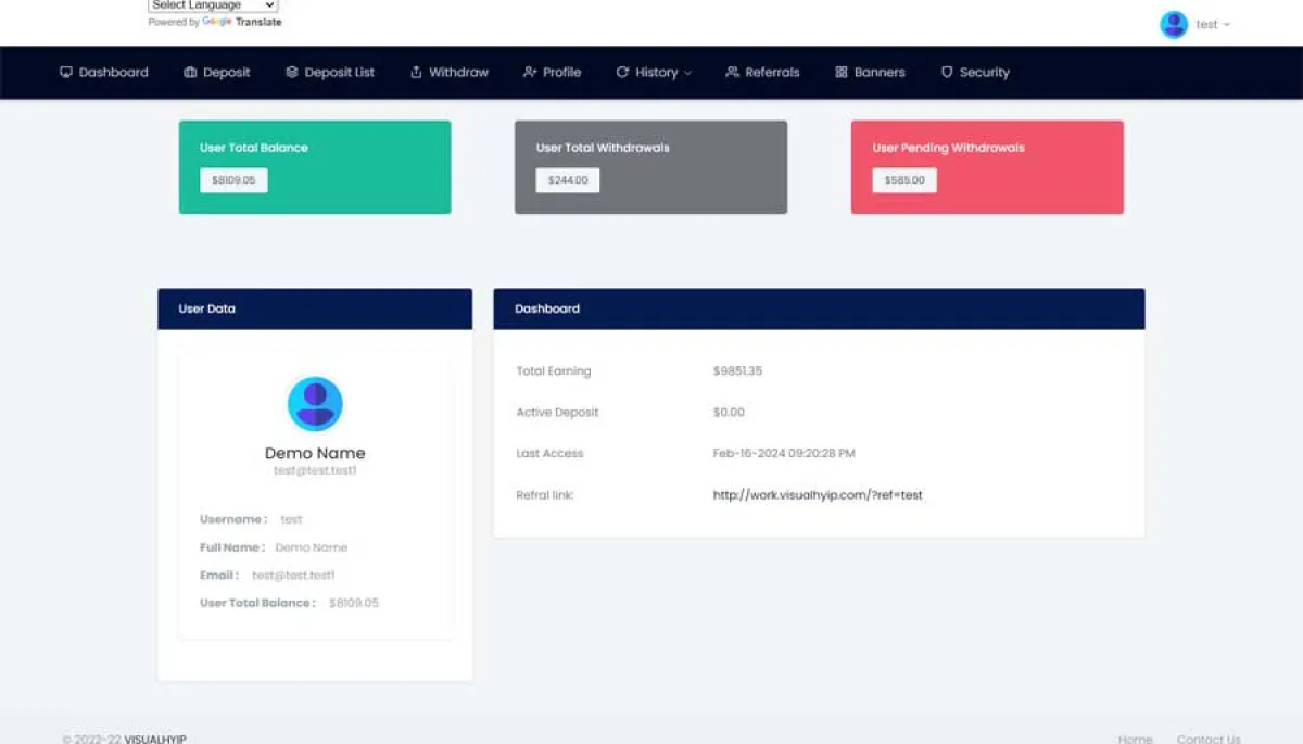 Investment Hyip Template ID - ZVPT1541 demo Page 5