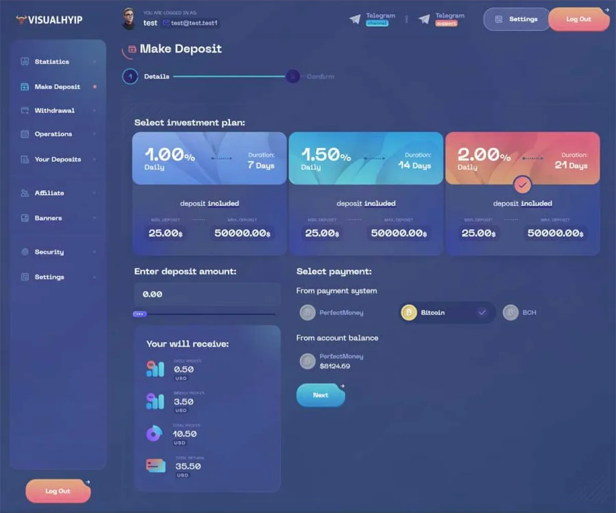 Investment Hyip Template ID - ZVPT1567 demo Page 5