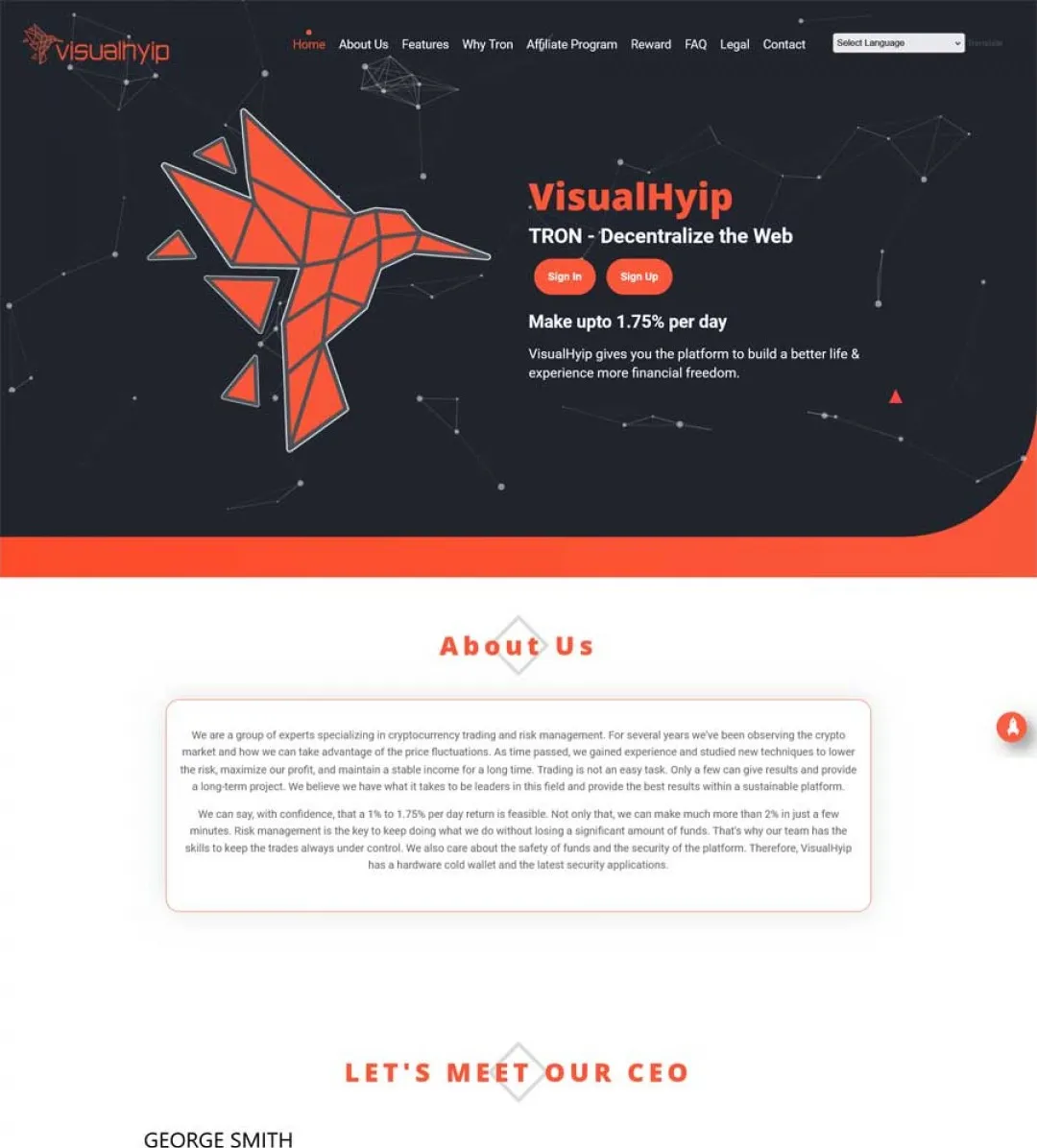 Investment Hyip Template ID - ZVPT1570 demo Page 2