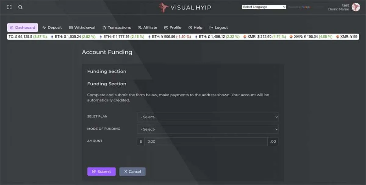 Investment Hyip Template ID - ZVPT1570 demo Page 5
