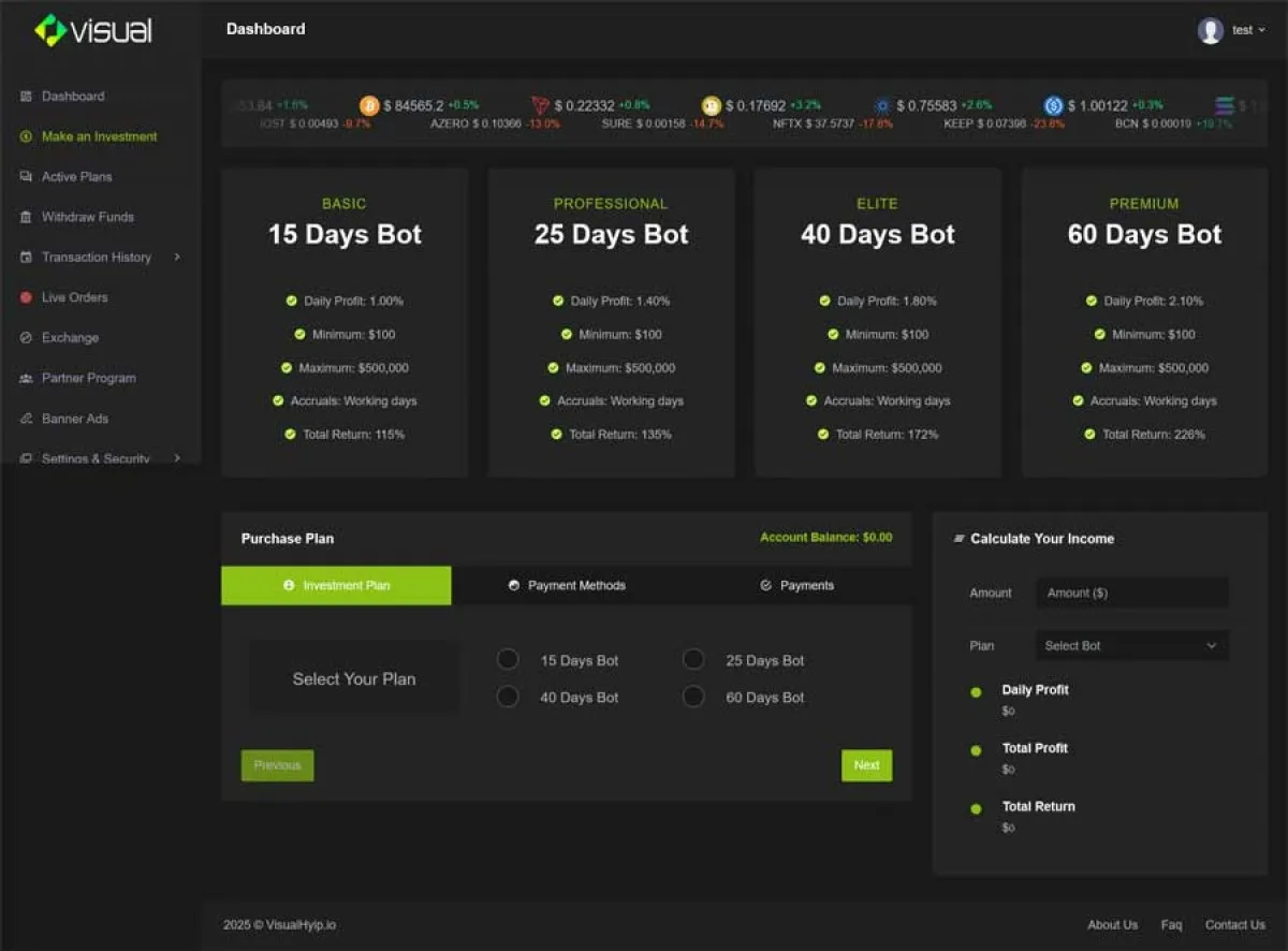 Investment Hyip Template ID - ZVPT1571 demo Page 5